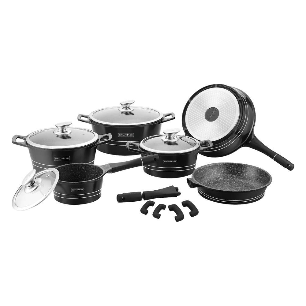 Cookware Master Collection - Die Cast Alu - 14Pcs - SHINY BLACK - Royalty Line