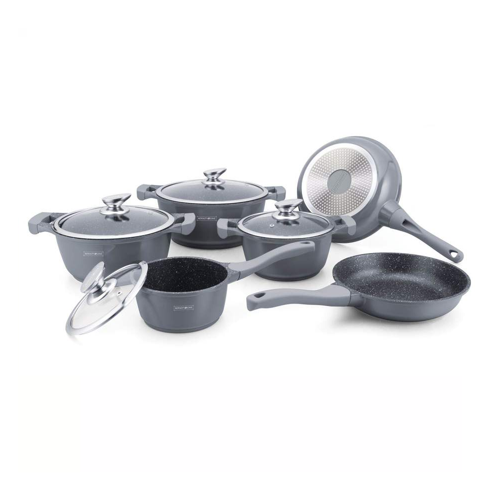 Cookware Gold Collection - Die Cast Alu - 10Pcs - SILVER - Royalty Line